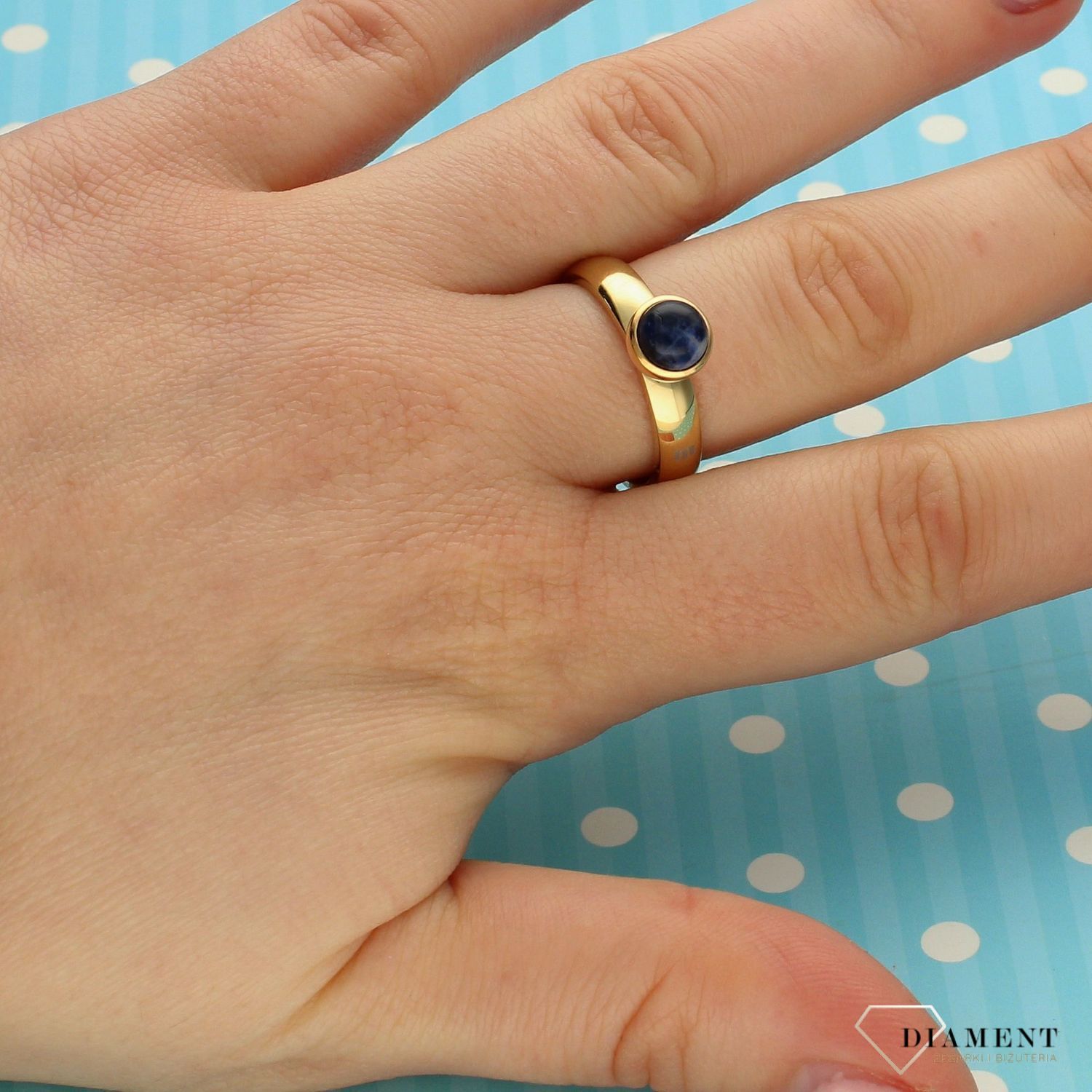 Pierścionek z granatowym oczkiem Melano cyrkonia M01SR5093GD G (2).jpg